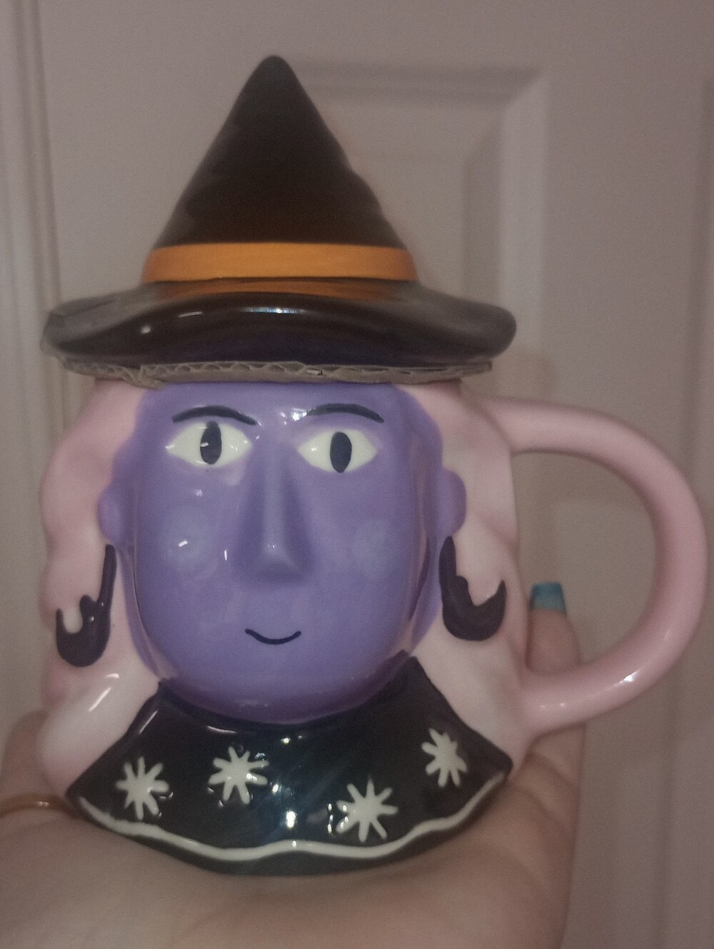 Purple Witch Ceramic Mug With Top